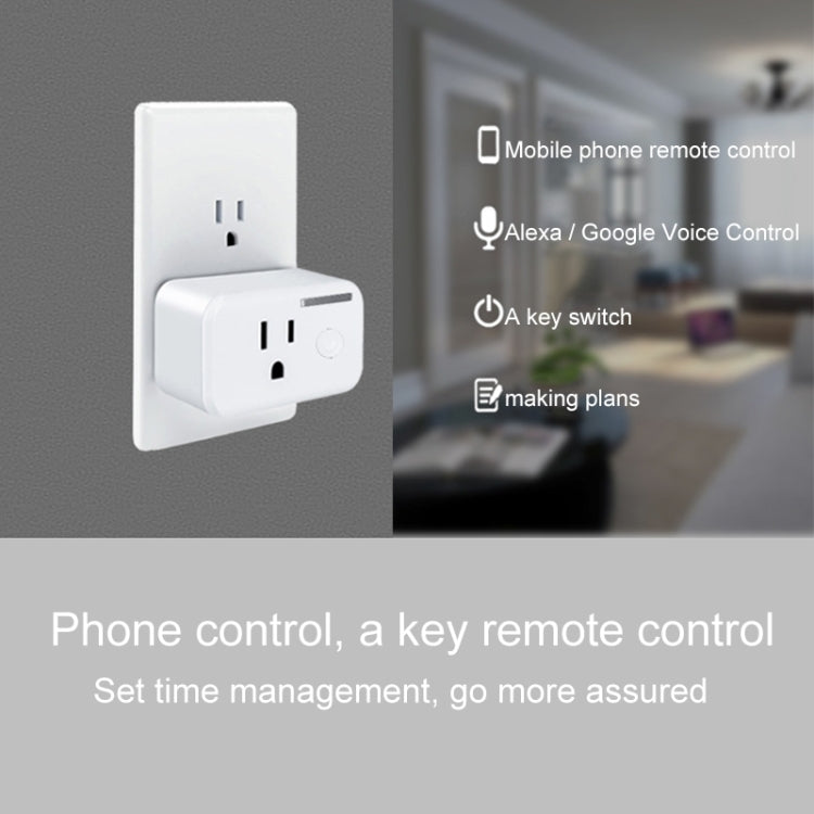 10A WiFi 2.4GHz APP Remote Control Timing Smart Socket Works with Alexa & Google Home, AC 110-250V, US Plug - Smart Socket by PMC Jewellery | Online Shopping South Africa | PMC Jewellery