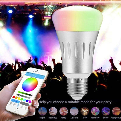 JH-G05 E27 7W WiFi Smart LED Light Bulb, 6000K+RGB 600LM Works with Alexa & Google Home, AC 175-255V(Silver) - Smart Light Bulbs by PMC Jewellery | Online Shopping South Africa | PMC Jewellery