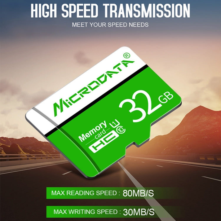 MICRODATA 32GB U1 Green and White TF(Micro SD) Memory Card - Micro SD Card by MiCRODATA | Online Shopping South Africa | PMC Jewellery