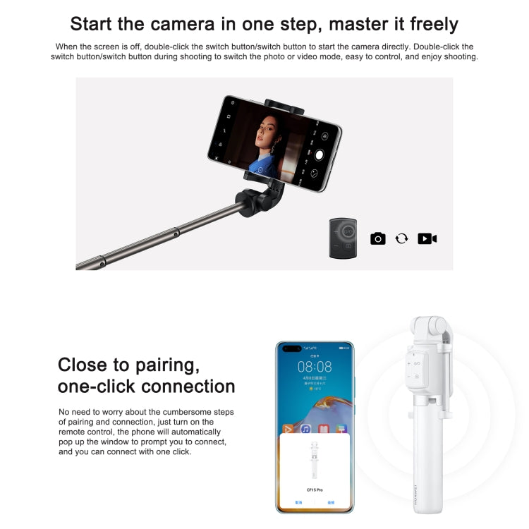 Original Huawei Wireless Bluetooth Tripod Self Timer Selfie Stick (Black) - Selfie Sticks by Huawei | Online Shopping South Africa | PMC Jewellery