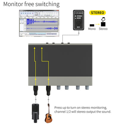 XTUGA E22 Audio Interface Professional Sound Card - Live Sound Effects Processors by XTUGA | Online Shopping South Africa | PMC Jewellery