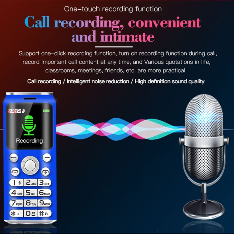 Satrend K8 Mini Mobile Phone, 1.0 inch, Hands Free Bluetooth Dialer Headphone, MP3 Music, Dual SIM, Network: 2G(Blue) - SATREND by SATREND | Online Shopping South Africa | PMC Jewellery