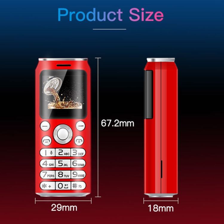 Satrend K8 Mini Mobile Phone, 1.0 inch, Hands Free Bluetooth Dialer Headphone, MP3 Music, Dual SIM, Network: 2G(Red) - SATREND by SATREND | Online Shopping South Africa | PMC Jewellery