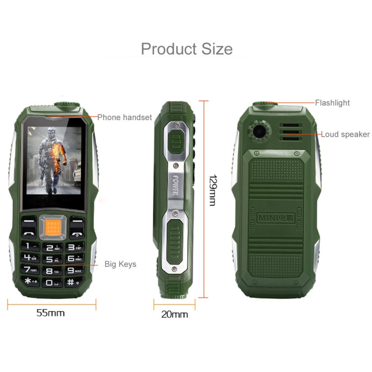 L9 Triple Proofing Elder Phone, Waterproof Shockproof Dustproof, 3800mAh Battery, 1.8 inch, 21 Keys, LED Flashlight, FM, Dual SIM(Black) - Others by PMC Jewellery | Online Shopping South Africa | PMC Jewellery