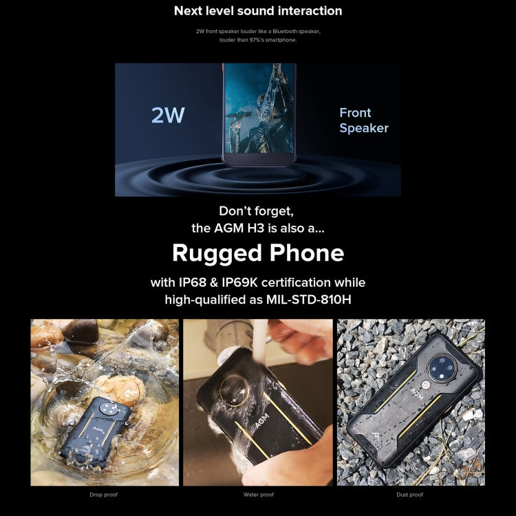 [HK Warehouse] AGM H3 EU Version Rugged Phone, Night Vision Camera, 4GB+64GB - AGM by AGM | Online Shopping South Africa | PMC Jewellery