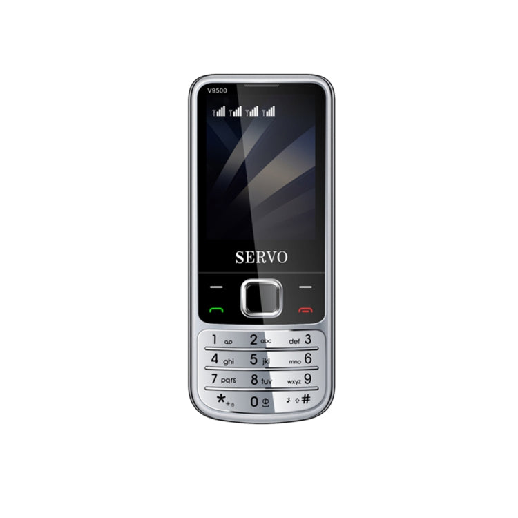 SERVO V9500 Mobile Phone, English Key, 2.4 inch, Spredtrum SC6531CA, 21 Keys, Support Bluetooth, FM, Magic Sound, Flashlight, GSM, Quad SIM(Silver) - SERVO by SERVO | Online Shopping South Africa | PMC Jewellery