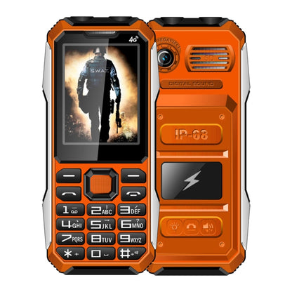 A6 4G Full Network Triple Proofing Elder Phone, Waterproof Shockproof Dustproof, 6800mAh Battery, 2.4 inch, 21 Keys, LED Flashlight, FM, SOS, Dual SIM, Network: 4G(Orange) - Others by PMC Jewellery | Online Shopping South Africa | PMC Jewellery