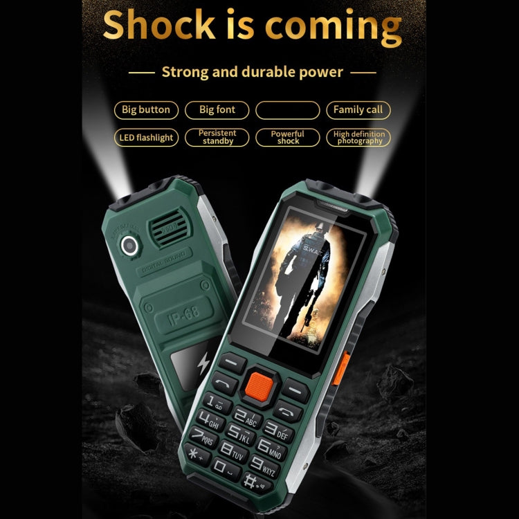 A6 4G Full Network Triple Proofing Elder Phone, Waterproof Shockproof Dustproof, 6800mAh Battery, 2.4 inch, 21 Keys, LED Flashlight, FM, SOS, Dual SIM, Network: 4G(Orange) - Others by PMC Jewellery | Online Shopping South Africa | PMC Jewellery