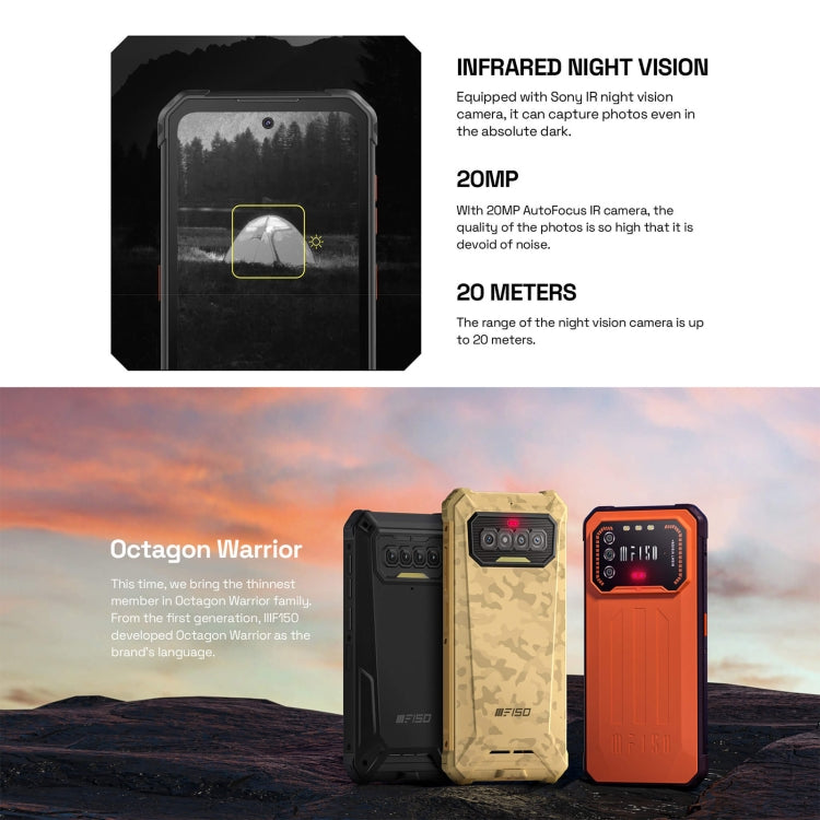 [HK Warehouse] IIIF150 Air 1 Pro Rugged Phone, 6GB+128GB, IP68/IP69K Waterproof Dustproof Shockproof, Triple Back Cameras, Fingerprint Identification, 6.5 inch Android 12 MTK6765 Octa Core up to 2.3GHz, Network: 4G, NFC, OTG (Black) - Other by IIIF150 | Online Shopping South Africa | PMC Jewellery