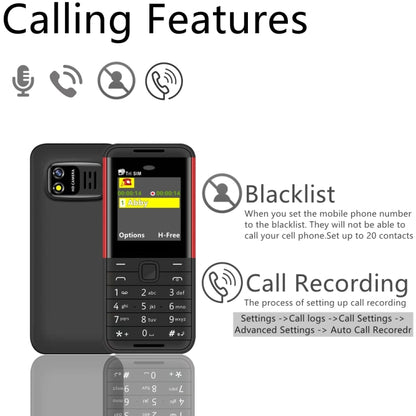 SERVO BM5310 Mini Mobile Phone, English Key, 1.33 inch, MTK6261D, 21 Keys, Support Bluetooth, FM, Magic Sound, Auto Call Record, GSM, Triple SIM (Black Red) - SERVO by SERVO | Online Shopping South Africa | PMC Jewellery