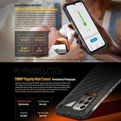 [HK Warehouse] Ulefone Power Armor 19 Rugged Phone, Non-contact Infrared Thermometer, 108MP Camera, 12GB+256GB - Ulefone by Ulefone | Online Shopping South Africa | PMC Jewellery