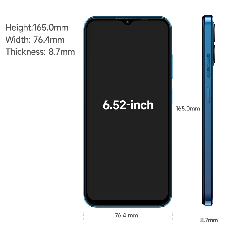 [HK Warehouse] Ulefone Note 16 Pro, 4GB+128GB, Dual Back Cameras, Face ID & Side Fingerprint Identification, 4400mAh Battery, 6.52 inch Android 13 Unisoc T606 Octa Core up to 1.6GHz, Network: 4G, Dual SIM, OTG (Blue) - Ulefone by Ulefone | Online Shopping South Africa | PMC Jewellery