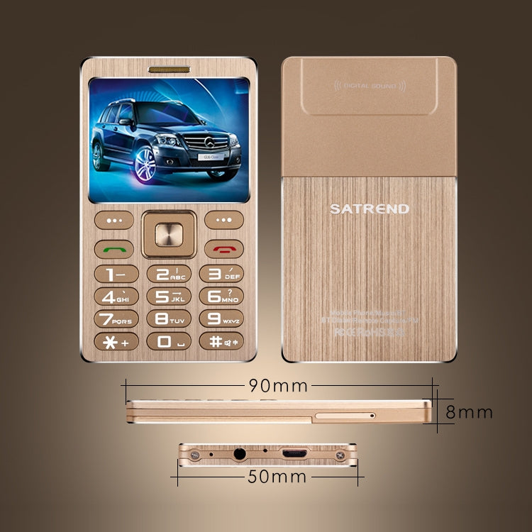 SATREND A10 Card Mobile Phone, 1.77 inch, MTK6261D, 21 Keys, Support Bluetooth, MP3, Anti-lost, Remote Capture, FM, GSM, Dual SIM(Rose Gold) - SATREND by SATREND | Online Shopping South Africa | PMC Jewellery