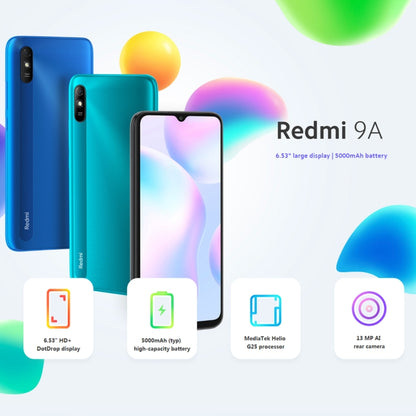 Xiaomi Redmi 9A, 4GB+64GB, 5000mAh Battery, Face Identification, 6.53 inch MIUI 12 MTK Helio G25 Octa Core up to 2.0GHz, Network: 4G, Dual SIM, Support Google Play(Green Lake) - Xiaomi Redmi by Xiaomi | Online Shopping South Africa | PMC Jewellery