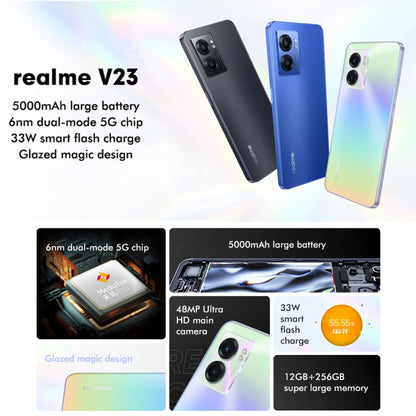 Realme V23 5G, 48MP Camera, 12GB+256GB, Dual Back Cameras, Side Fingerprint Identification, 5000mAh Battery, 6.58 inch Realme UI 3.0 / Android 12 MediaTek Dimensity 810 Octa Core up to 2.4GHz, Network: 5G, Support Google Play(Black) - OPPO by Realme | Online Shopping South Africa | PMC Jewellery