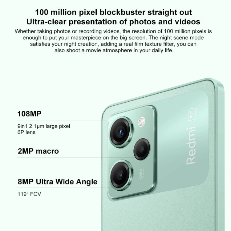 Xiaomi Redmi Note 12 Pro Speed 5G, 108MP Camera, 8GB+256GB, Triple Back Cameras, 5000mAh Battery, 6.67 inch MIUI 14 Snapdragon 778G Octa Core up to 2.4GHz, Network: 5G, Dual SIM, NFC, IR (Green) - Xiaomi Redmi by Xiaomi | Online Shopping South Africa | PMC Jewellery