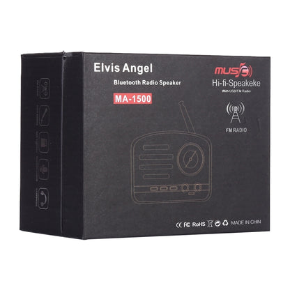 Elvis Angel MA-1500 Retro Bluetooth HiFi Radio Speaker with Colorful LED Light, Support USB & FM & 3.5mm Aux - Mini Speaker by PMC Jewellery | Online Shopping South Africa | PMC Jewellery