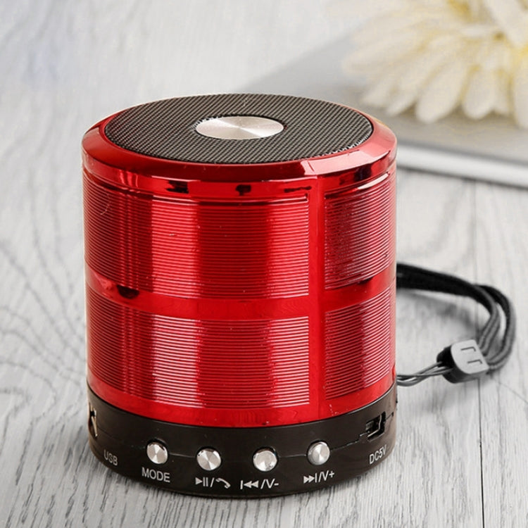 WS-887 Bluetooth Speaker with Lanyard, Support Hands-free Call & FM & U Disk & TF Card & AUX(Red) - Mini Speaker by PMC Jewellery | Online Shopping South Africa | PMC Jewellery