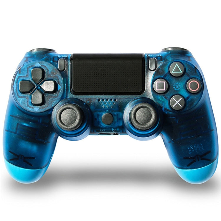 Transparent Wireless Bluetooth Game Handle Controller with Lamp for PS4, EU Version(Blue) - Gamepads by PMC Jewellery | Online Shopping South Africa | PMC Jewellery