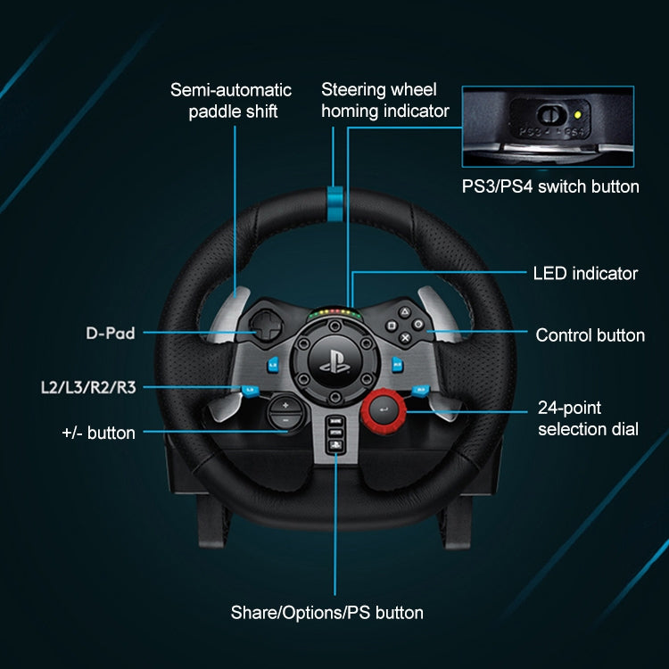 Logitech G29 Game Racing Steering Wheel Pedal Shift Lever for PS3 / PS4 / PS5 - Gamepads by Logitech | Online Shopping South Africa | PMC Jewellery