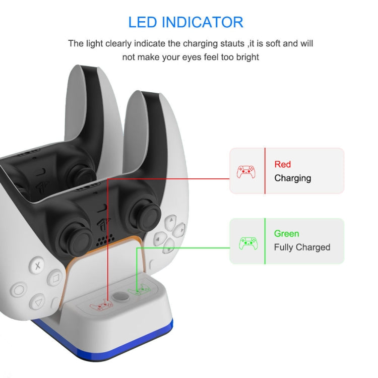 JYS P5116 Wireless Handle Dual Charging Station with Indicator Light For PS5 - Charger & Power by PMC Jewellery | Online Shopping South Africa | PMC Jewellery