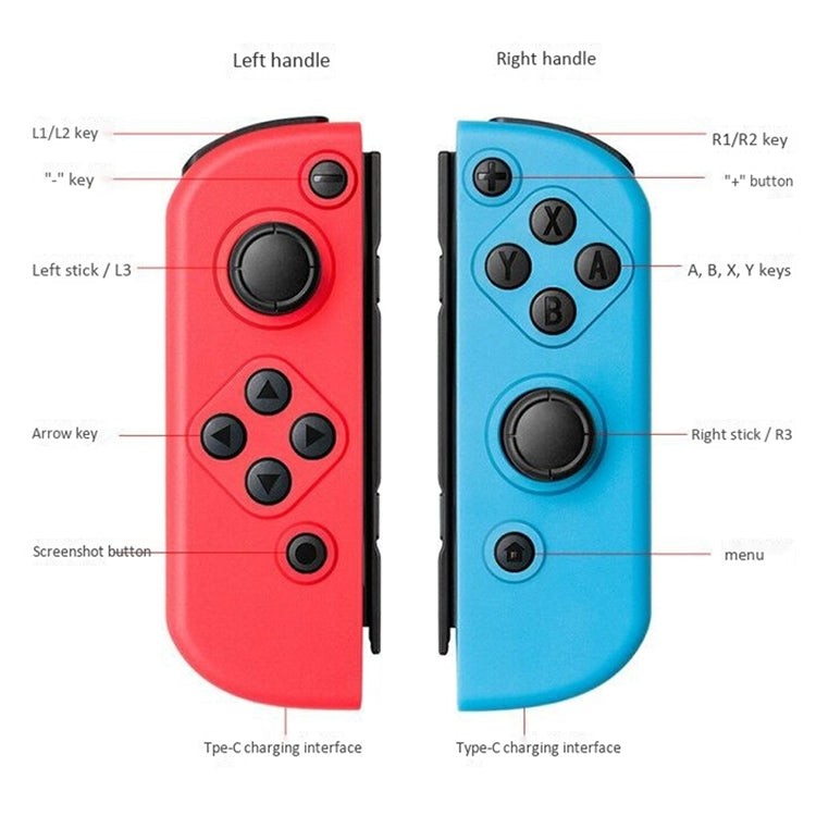 Left and Right Bluetooth Wireless Joypad Gamepad Game Controller for Switch(Black) - Gamepads by PMC Jewellery | Online Shopping South Africa | PMC Jewellery