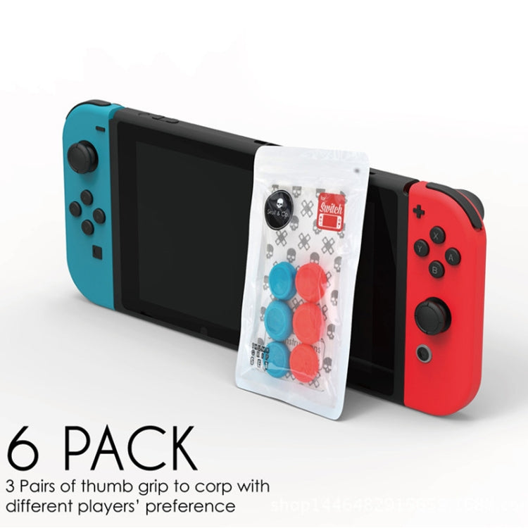 Skull&Co Left + Right Gamepad Rocker Cap Button Cover Thumb Grip Set for Switch / Switch Lite / JOYCON(Blue + Red) - Cases by PMC Jewellery | Online Shopping South Africa | PMC Jewellery