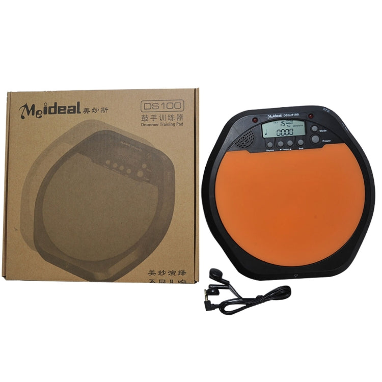 Electronic Dumb Combat Board Trainer Drum Exercise Metronome DS100(Black+Orange) - Percussion Instruments by PMC Jewellery | Online Shopping South Africa | PMC Jewellery