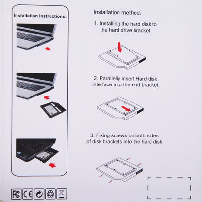 Universal 9 / 9.5mm SATA3 Hard Disk Drive HDD Caddy Adapter Bay Bracket for Notebook(Black) - Caddies & Enclosures by PMC Jewellery | Online Shopping South Africa | PMC Jewellery