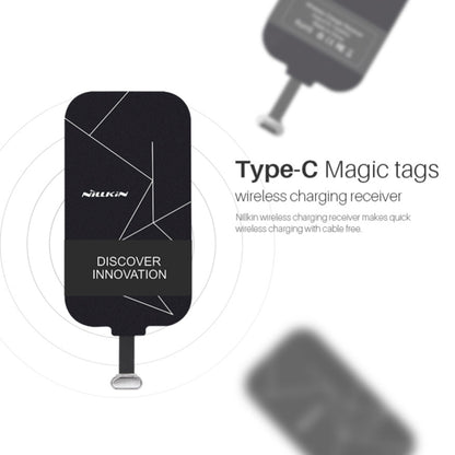 NILLKIN Magic Tag QI Standard Wireless Charging Receiver with USB-C / Type-C Port(Black) - Wireless Charger Receiver by NILLKIN | Online Shopping South Africa | PMC Jewellery