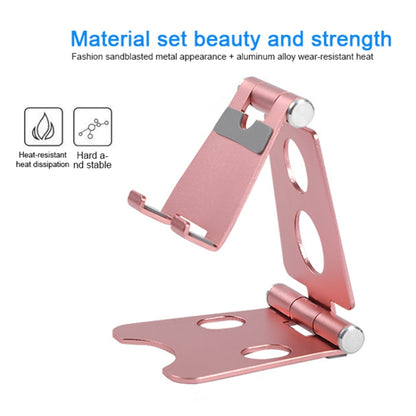 ROOSTAND R2 Aluminum Alloy Mobile Desktop Tablet Bracket Double Folding Lazy Artifact, Size: 6.4x7x9cm(Rose Gold) - Desktop Holder by PMC Jewellery | Online Shopping South Africa | PMC Jewellery