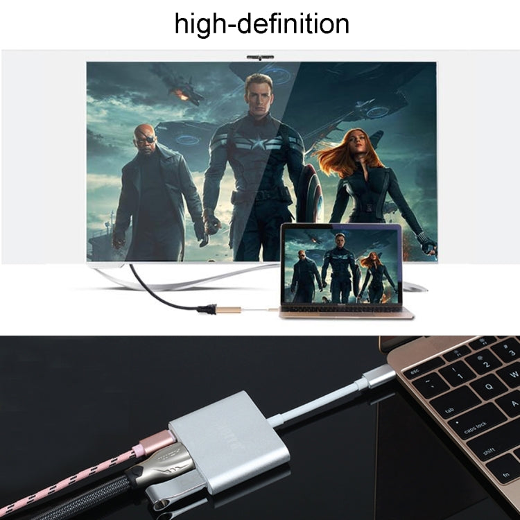 USB-C / Type-C 3.1 Male to USB-C / Type-C 3.1 Female & HDMI Female & USB 3.0 Female Adapter(Black) - Cable & Adapters by PMC Jewellery | Online Shopping South Africa | PMC Jewellery