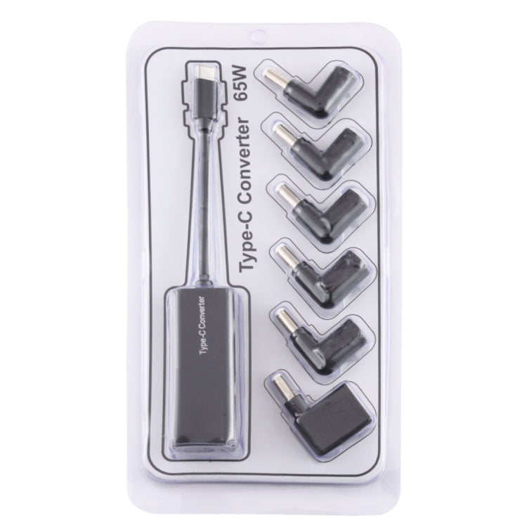 Laptop Power Adapter 65W USB-C / Type-C Converter to 6 in 1 Power Adapter (Black) - Universal Power Adapter by PMC Jewellery | Online Shopping South Africa | PMC Jewellery