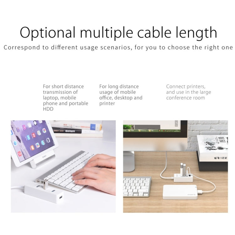 ORICO W5P-U2-100 USB 2.0 Desktop HUB with 100cm Micro USB Cable Power Supply(Black) - USB 2.0 HUB by ORICO | Online Shopping South Africa | PMC Jewellery