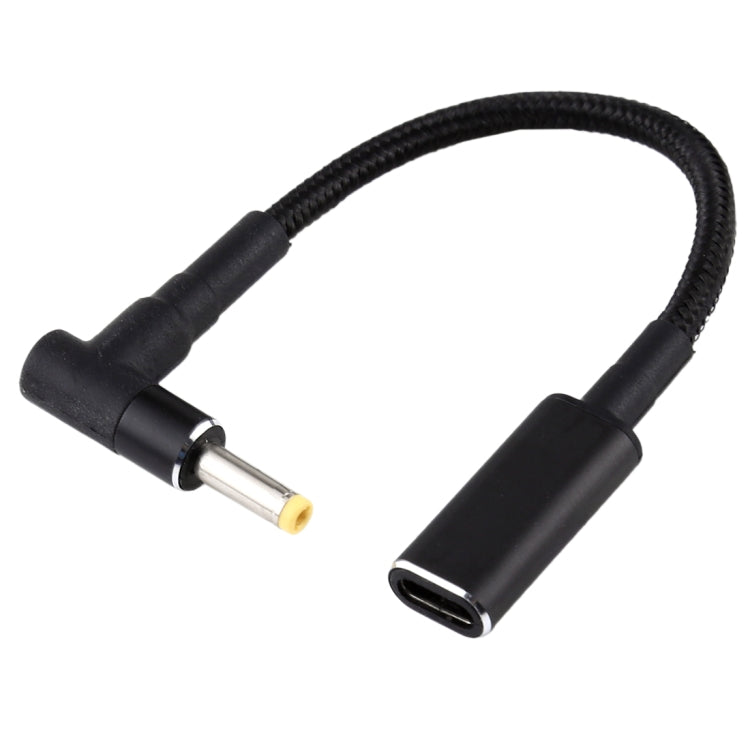 4.0 x 1.7mm Elbow to USB-C / Type-C Adapter Nylon Braid Cable - Universal Power Adapter by PMC Jewellery | Online Shopping South Africa | PMC Jewellery