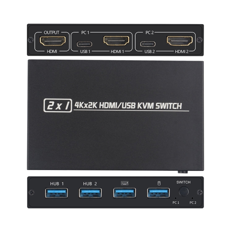 AM-KVM201CL 2x1 4Kx2K HDMI / USB / KVM Switch - Switch by PMC Jewellery | Online Shopping South Africa | PMC Jewellery