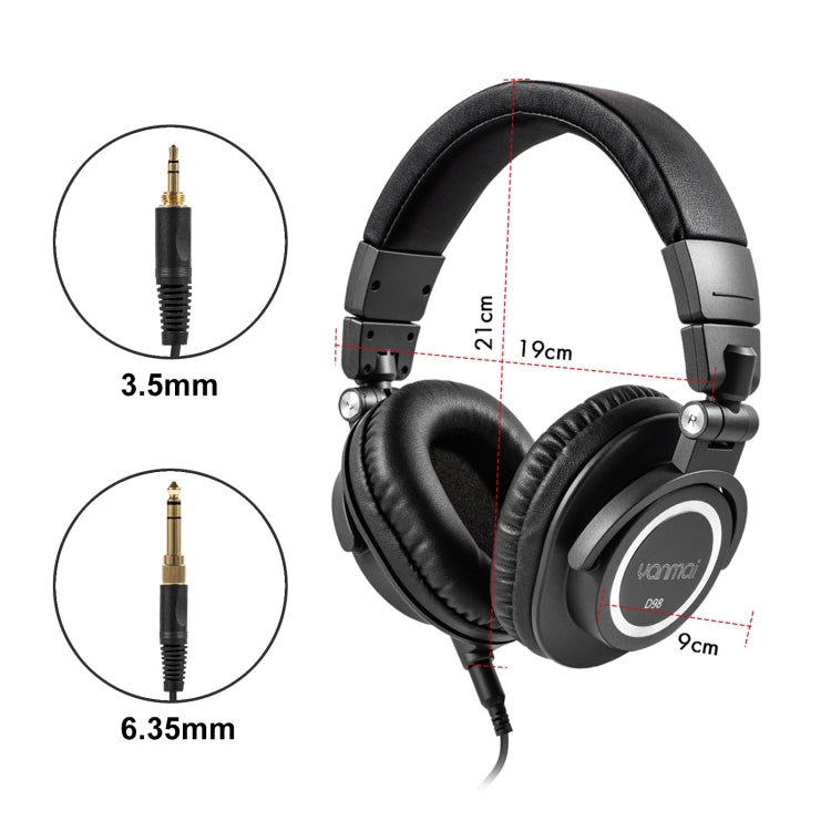 Yanmai D98 Professional Recording Monitor Headphone (Black) - Multimedia Headset by Yanmai | Online Shopping South Africa | PMC Jewellery