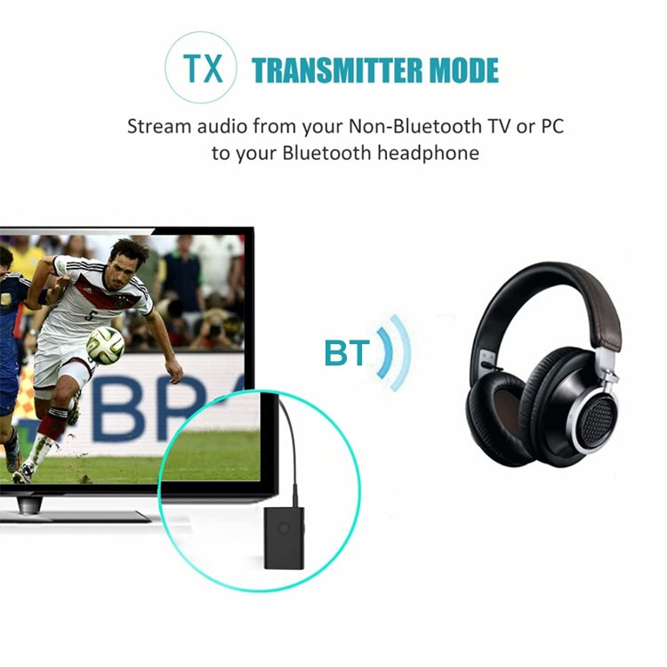 BT4810C Bluetooth V3.0+EDR  Wireless Bluetooth Transmitter Receiver Adapter Stereo Audio Music Adapter with 3.5mm Audio Cable(Black) - Audio Receiver Transmitter by PMC Jewellery | Online Shopping South Africa | PMC Jewellery