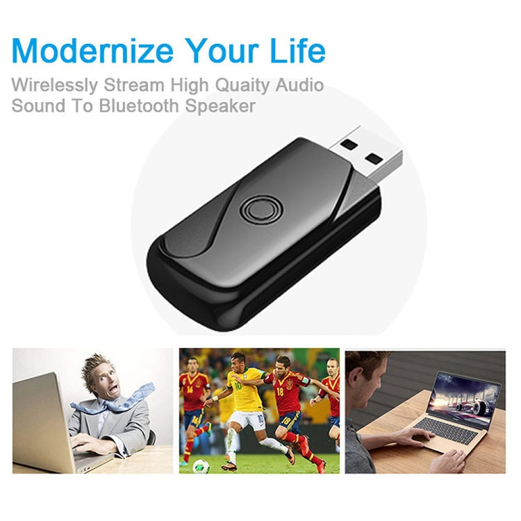 USB 2.0 Bluetooth V4.2 Audio Receiver Adapter for Windows XP / Vista / 7 / 8 / 10, Mac OS(Black) - Audio Receiver Transmitter by PMC Jewellery | Online Shopping South Africa | PMC Jewellery