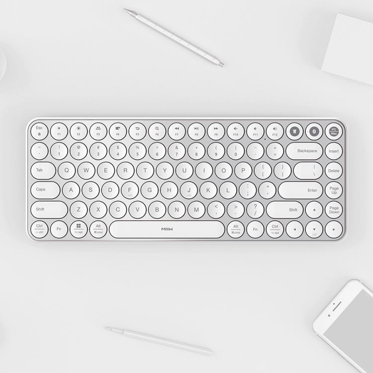 Original Xiaomi Youpin MIIIW 85 Keys 2.4GHz Mini Bluetooth Dual-Mode Wireless Keyboard(White) - Wireless Keyboard by Xiaomi | Online Shopping South Africa | PMC Jewellery