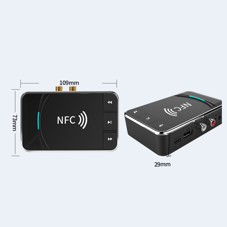 N100 NFC Desktop Bluetooth 5.0  Receiver & Transmitter Car Bluetooth Speaker Audio Adapter(Black) - Audio Receiver Transmitter by PMC Jewellery | Online Shopping South Africa | PMC Jewellery