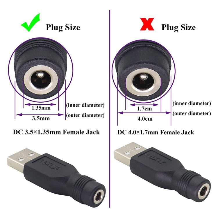 10 PCS 3.5 x 1.35mm to USB 2.0 DC Power Plug Connector - Universal Power Adapter by PMC Jewellery | Online Shopping South Africa | PMC Jewellery