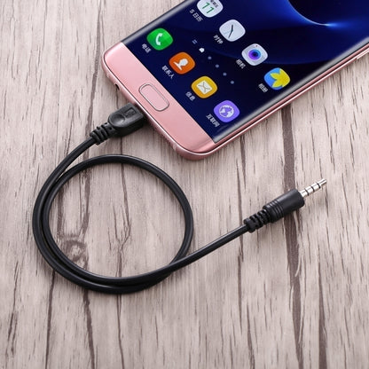 3.5mm Male to Micro USB Male Audio AUX Cable, Length: about 40cm(Black) - Aux Cable by PMC Jewellery | Online Shopping South Africa | PMC Jewellery