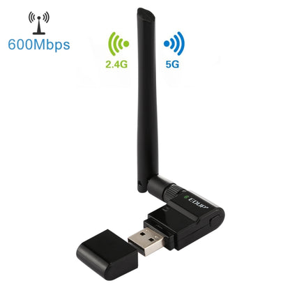 EDUP EP-AC1635 600Mbps Dual Band Wireless 11AC USB Ethernet Adapter 2dBi Antenna for Laptop / PC(Black) - USB Network Adapter by EDUP | Online Shopping South Africa | PMC Jewellery