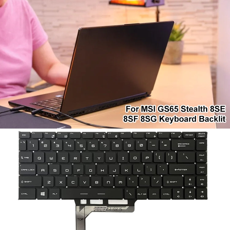 US Version Laptop Keyboard with Backlight for MSI GS65 / GS65VR / MS-16Q2 / Stealth 8SE /8SF / 8SG /Thin 8RE / Thin 8RF (Black) - Replacement Keyboards by PMC Jewellery | Online Shopping South Africa | PMC Jewellery