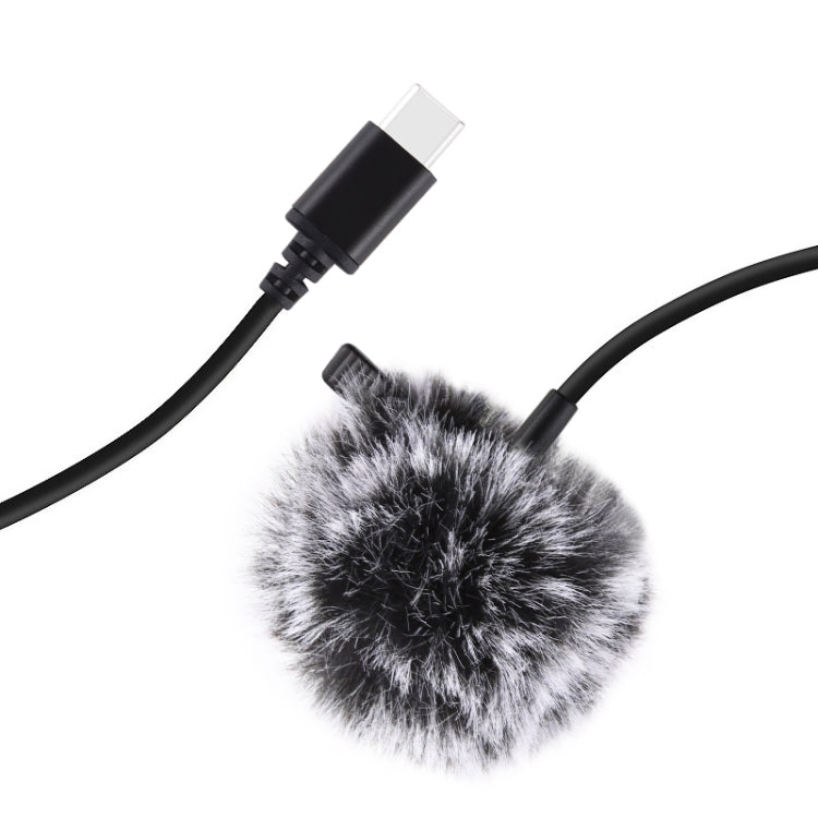 PULUZ 1.5m USB-C / Type-C Jack Lavalier Wired Condenser Recording Microphone - Microphone by PULUZ | Online Shopping South Africa | PMC Jewellery