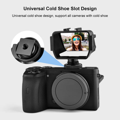 PULUZ Camera Vlog Selfie Flip Screen with Cold Shoe Mount Adapter for Mirrorless Camera(Black) - Other Accessories by PMC Jewellery | Online Shopping South Africa | PMC Jewellery