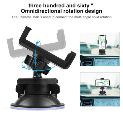 PULUZ 360 Degree Rotating Suction Cup Clamp Holder Bracket For iPhone, Galaxy, Huawei, Xiaomi, Sony, HTC, Google and other Smartphones (Black) - Desktop Holder by PULUZ | Online Shopping South Africa | PMC Jewellery