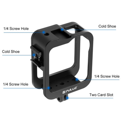 PULUZ Aluminum Alloy Protective Cage Frame with Cold Shoe for GoPro Max (Black) - Metal Cases by PULUZ | Online Shopping South Africa | PMC Jewellery