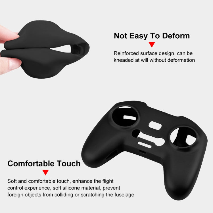 For DJI FPV Combo Remote Control PULUZ Silicone Protective Case with Neck Strap(Black) -  by PULUZ | Online Shopping South Africa | PMC Jewellery